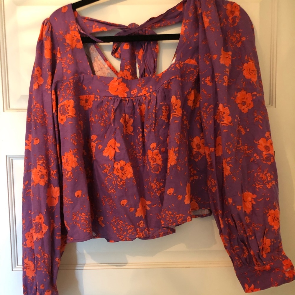 Free People Oversized Floral Top